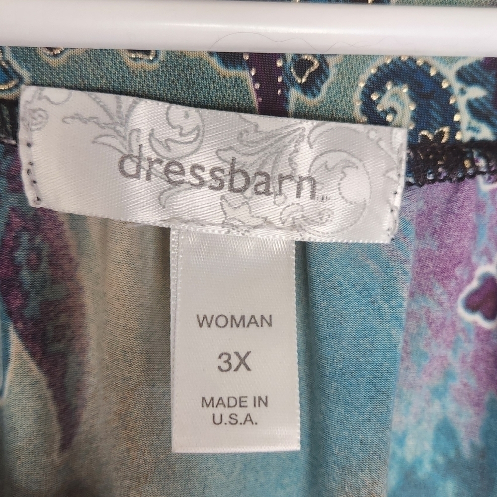 Dressbarn Beaded Floral Top 3X Made in USA Purple Blouse - Picture 2 of 6